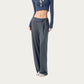 Wide Leg Lounge Pants with Wrap Tie Waistband and Relaxed High Waist Fit