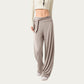 Wide Leg Lounge Pants with Wrap Tie Waistband and Relaxed High Waist Fit