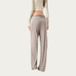 Wide Leg Lounge Pants with Wrap Tie Waistband and Relaxed High Waist Fit