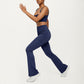 Flare Athletic Pants with Wide Supportive Waistband Functional Patch Pockets and Stretch Performance Fabric