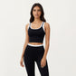 Fitted Scoop Neck Crop Athletic Tank Top with Contrast Trim Details and Supportive Stretch Performance Fabric