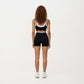Double Layer Scoop Neck Sports Bra with Smooth Stretch Fabric, Soft Supportive Fit and Wide Straps for Everyday Movement