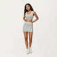 Double Layer Scoop Neck Sports Bra with Smooth Stretch Fabric, Soft Supportive Fit and Wide Straps for Everyday Movement