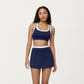 Double Layer Scoop Neck Sports Bra with Smooth Stretch Fabric, Soft Supportive Fit and Wide Straps for Everyday Movement