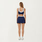 Double Layer Scoop Neck Sports Bra with Smooth Stretch Fabric, Soft Supportive Fit and Wide Straps for Everyday Movement