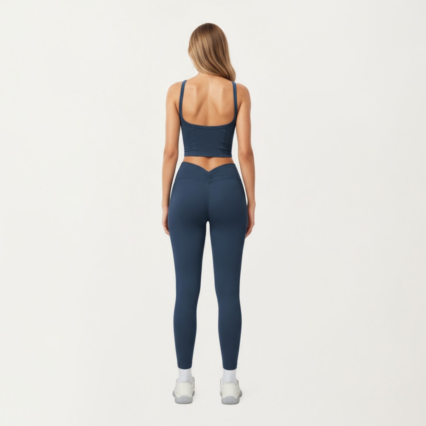 Fitted Active Tank Top with Square Neckline, Supportive Built-In Shelf Layer and Smooth Stretch Fabric for a Sculpted Fit