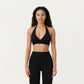 Halter Neck Sports Bra with Deep V-Front, Wide Underband Support and Smooth Stretch Fabric for a Flattering Active Fit