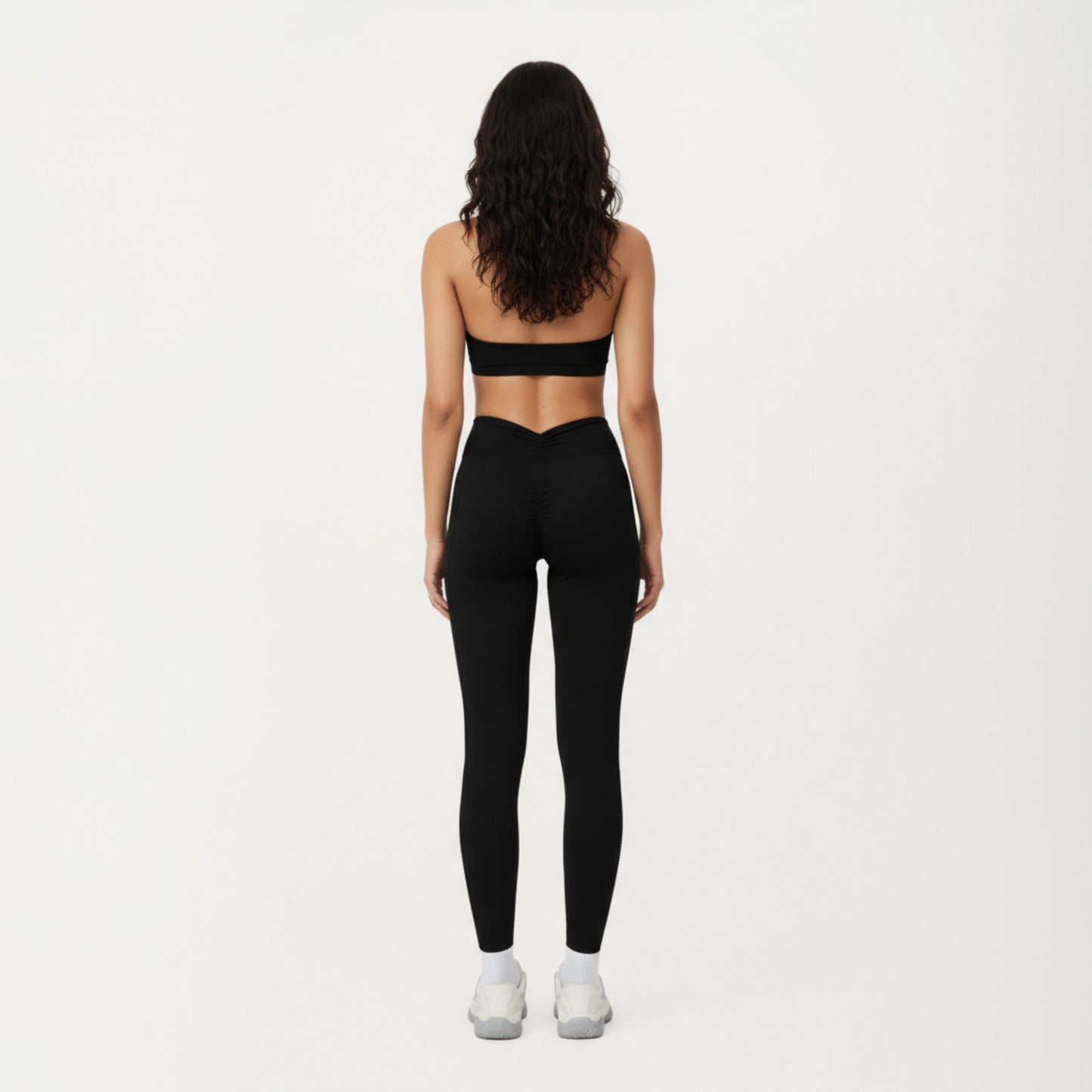 Halter Neck Sports Bra with Deep V-Front, Wide Underband Support and Smooth Stretch Fabric for a Flattering Active Fit