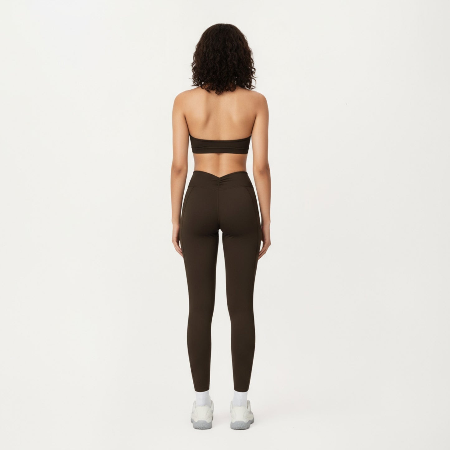 Halter Neck Sports Bra with Deep V-Front, Wide Underband Support and Smooth Stretch Fabric for a Flattering Active Fit
