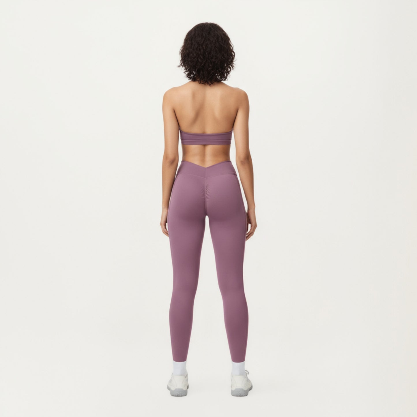 Halter Neck Sports Bra with Deep V-Front, Wide Underband Support and Smooth Stretch Fabric for a Flattering Active Fit