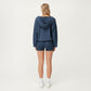 Waffle Knit Long Sleeve Active Hoodie Top with Deep V-Neckline Relaxed Fit and Soft Stretch Texture for Everyday Comfort