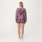 Waffle Knit Long Sleeve Active Hoodie Top with Deep V-Neckline Relaxed Fit and Soft Stretch Texture for Everyday Comfort