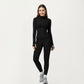Long Sleeve Active Jacket with Front Zip Closure Smooth Stretch Fabric and Contoured Seam Detailing for Sleek Fit