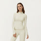 Long Sleeve Active Jacket with Front Zip Closure Smooth Stretch Fabric and Contoured Seam Detailing for Sleek Fit