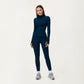 Long Sleeve Active Jacket with Front Zip Closure Smooth Stretch Fabric and Contoured Seam Detailing for Sleek Fit