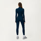 Long Sleeve Active Jacket with Front Zip Closure Smooth Stretch Fabric and Contoured Seam Detailing for Sleek Fit
