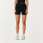 High Waist Active Shorts with Smooth Stretch Fabric and Supportive Contoured Waistband