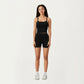 High Waist Active Shorts with Smooth Stretch Fabric and Supportive Contoured Waistband