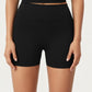 High Waist Active Shorts with Smooth Stretch Fabric and Supportive Contoured Waistband