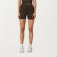 High Waist Active Shorts with Smooth Stretch Fabric and Supportive Contoured Waistband