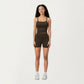 High Waist Active Shorts with Smooth Stretch Fabric and Supportive Contoured Waistband