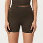 High Waist Active Shorts with Smooth Stretch Fabric and Supportive Contoured Waistband
