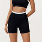 High Waist Compression Bike Shorts with Wide Supportive Waistband and Smooth Contoured Fit for Streamlined Performance