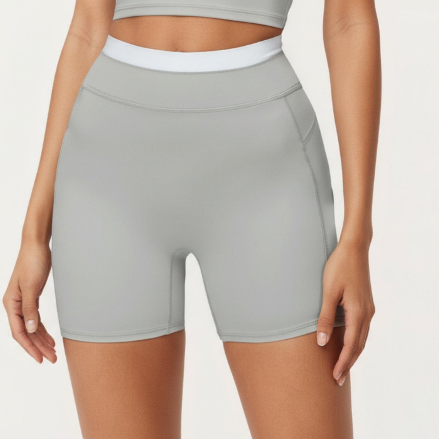 High Waist Compression Bike Shorts with Wide Supportive Waistband and Smooth Contoured Fit for Streamlined Performance