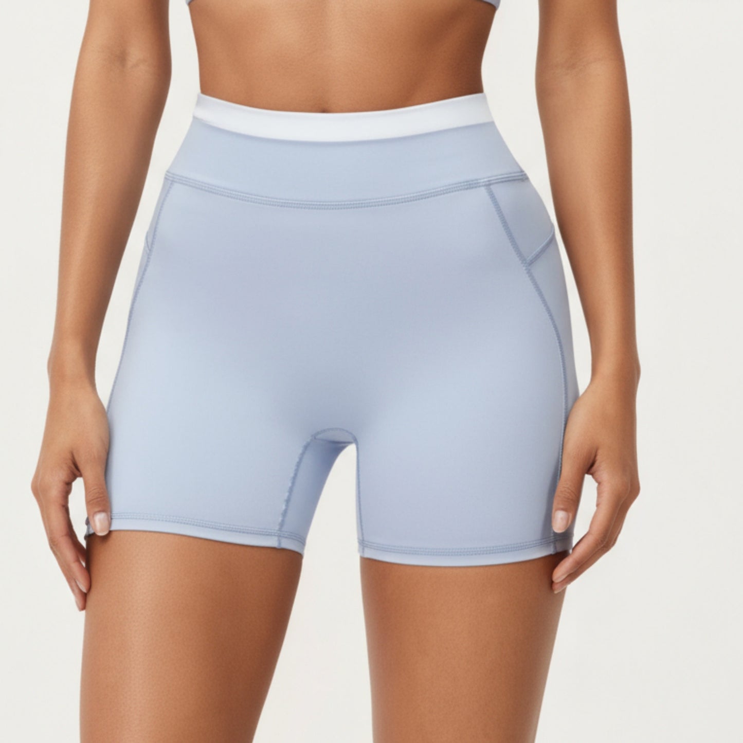High Waist Compression Bike Shorts with Wide Supportive Waistband and Smooth Contoured Fit for Streamlined Performance