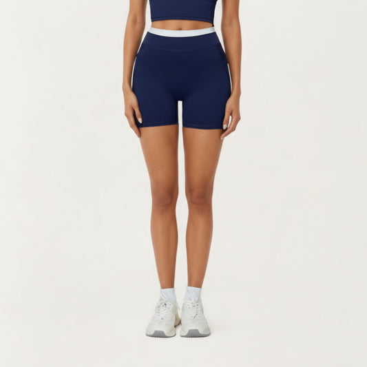 High Waist Compression Bike Shorts with Wide Supportive Waistband and Smooth Contoured Fit for Streamlined Performance