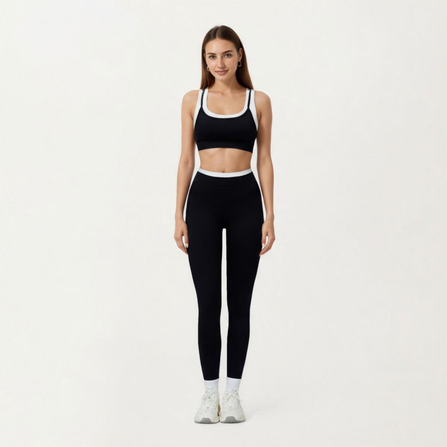 High Waist Compression Leggings with Wide Supportive Waistband and Sleek Contoured Fit for Streamlined Active Comfort