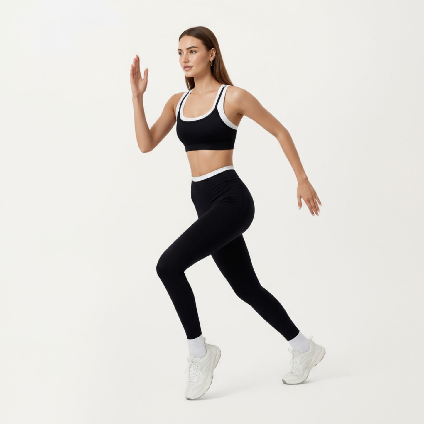 High Waist Compression Leggings with Wide Supportive Waistband and Sleek Contoured Fit for Streamlined Active Comfort