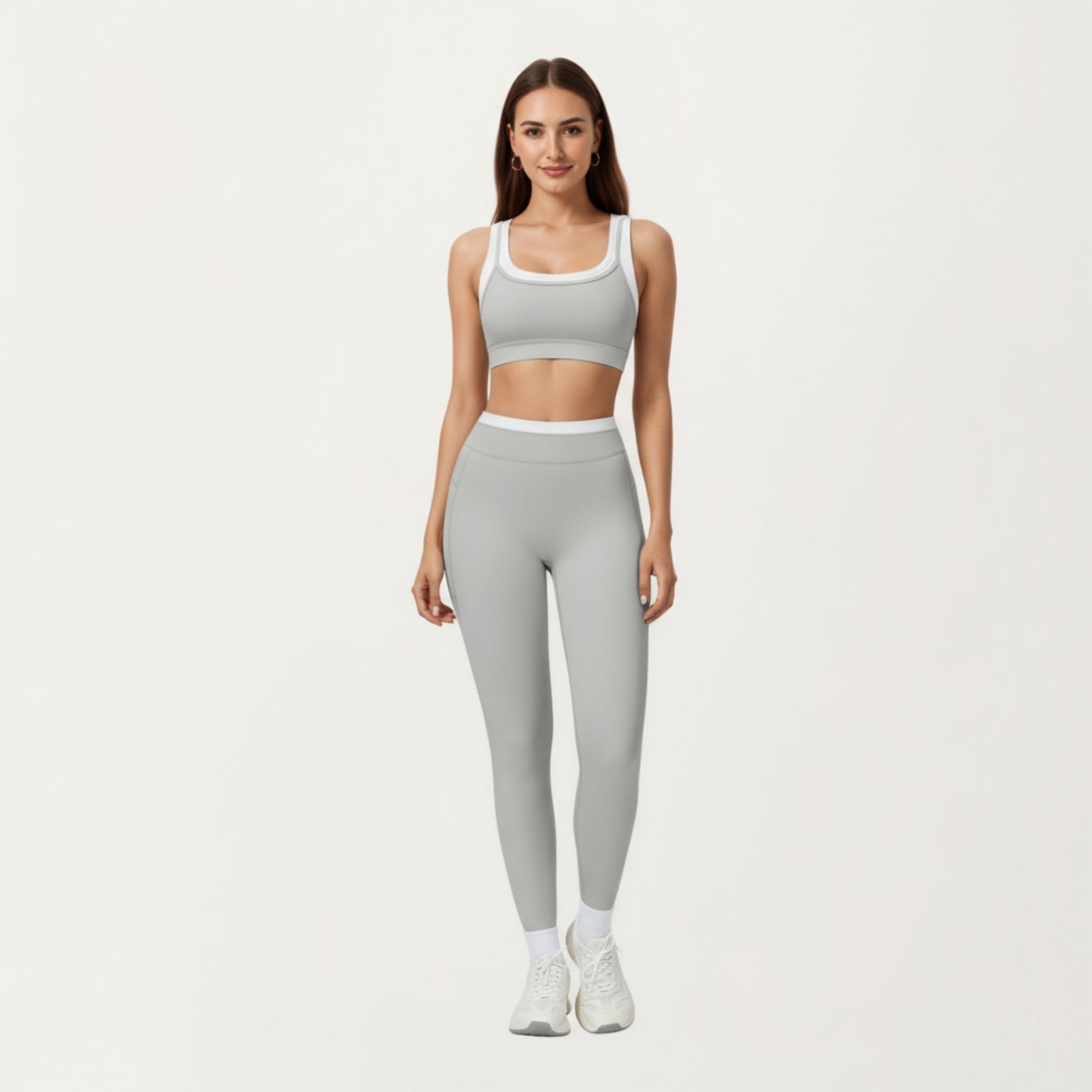 High Waist Compression Leggings with Wide Supportive Waistband and Sleek Contoured Fit for Streamlined Active Comfort