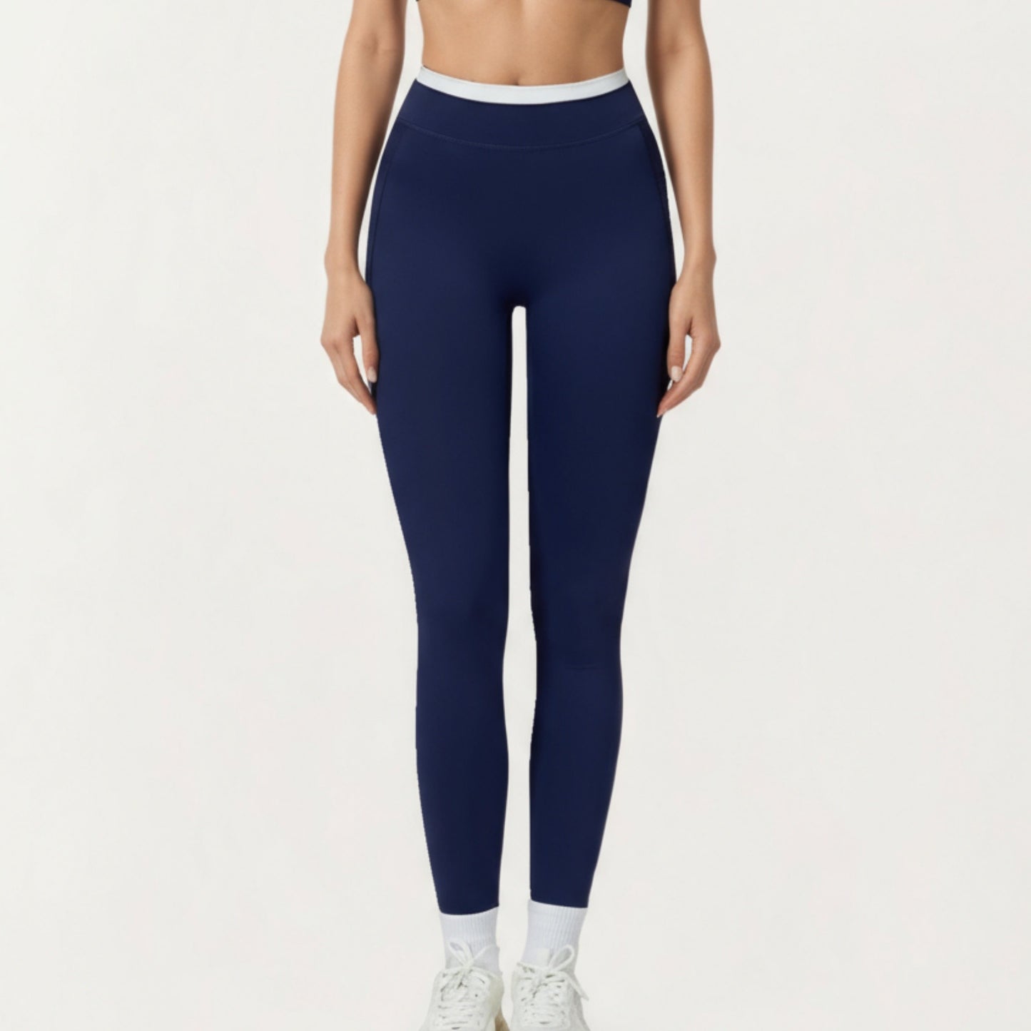 High Waist Compression Leggings with Wide Supportive Waistband and Sleek Contoured Fit for Streamlined Active Comfort