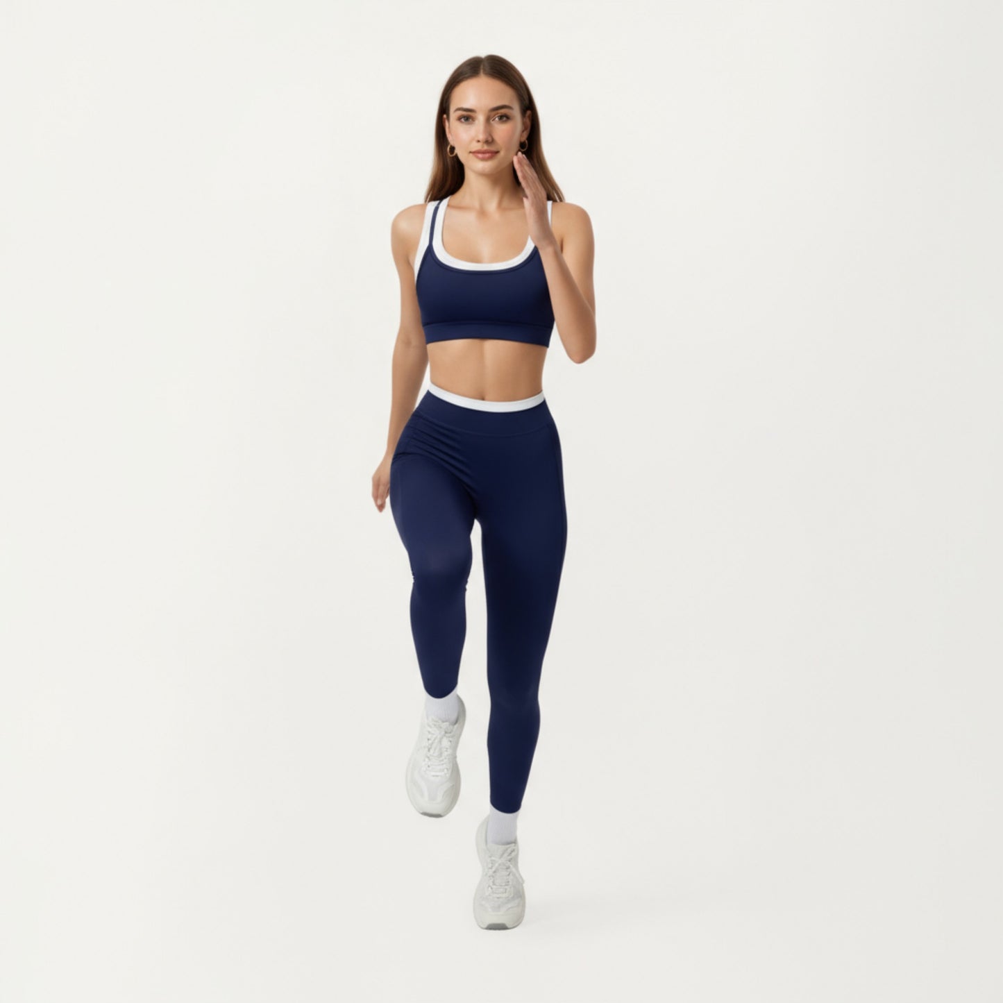 High Waist Compression Leggings with Wide Supportive Waistband and Sleek Contoured Fit for Streamlined Active Comfort