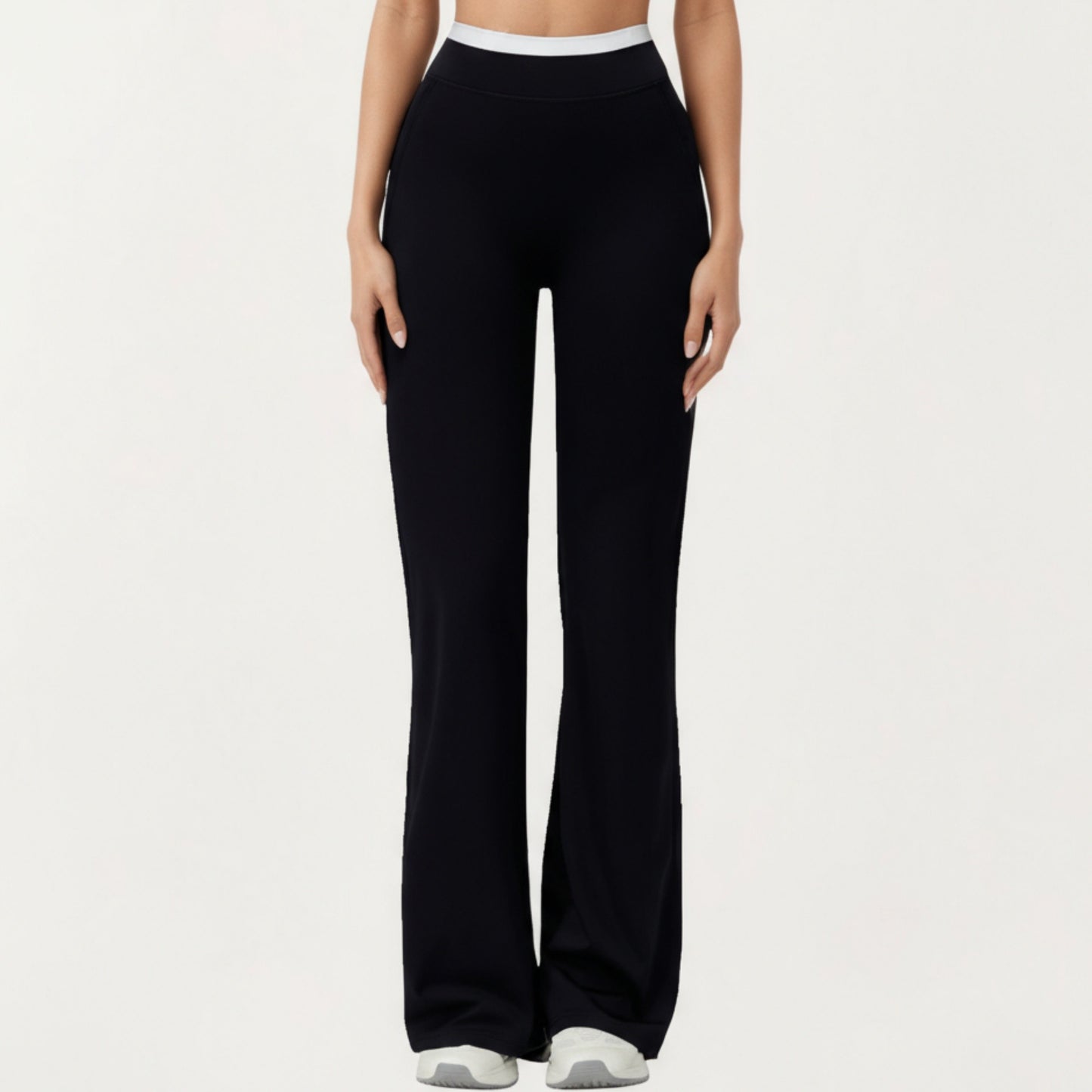 High Waist Flare Leg Active Pants with Wide Supportive Waistband and Smooth Streamlined Silhouette for Everyday Comfort