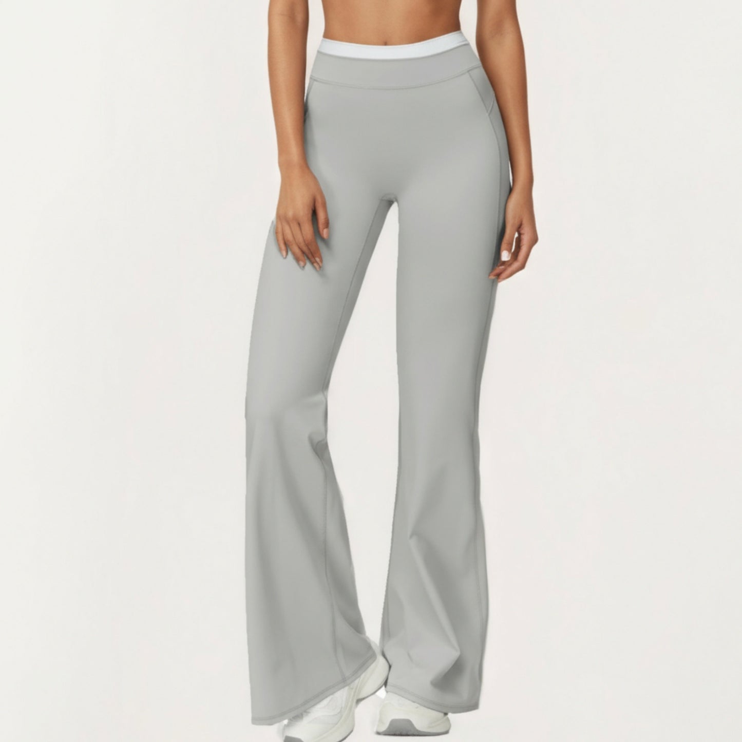High Waist Flare Leg Active Pants with Wide Supportive Waistband and Smooth Streamlined Silhouette for Everyday Comfort
