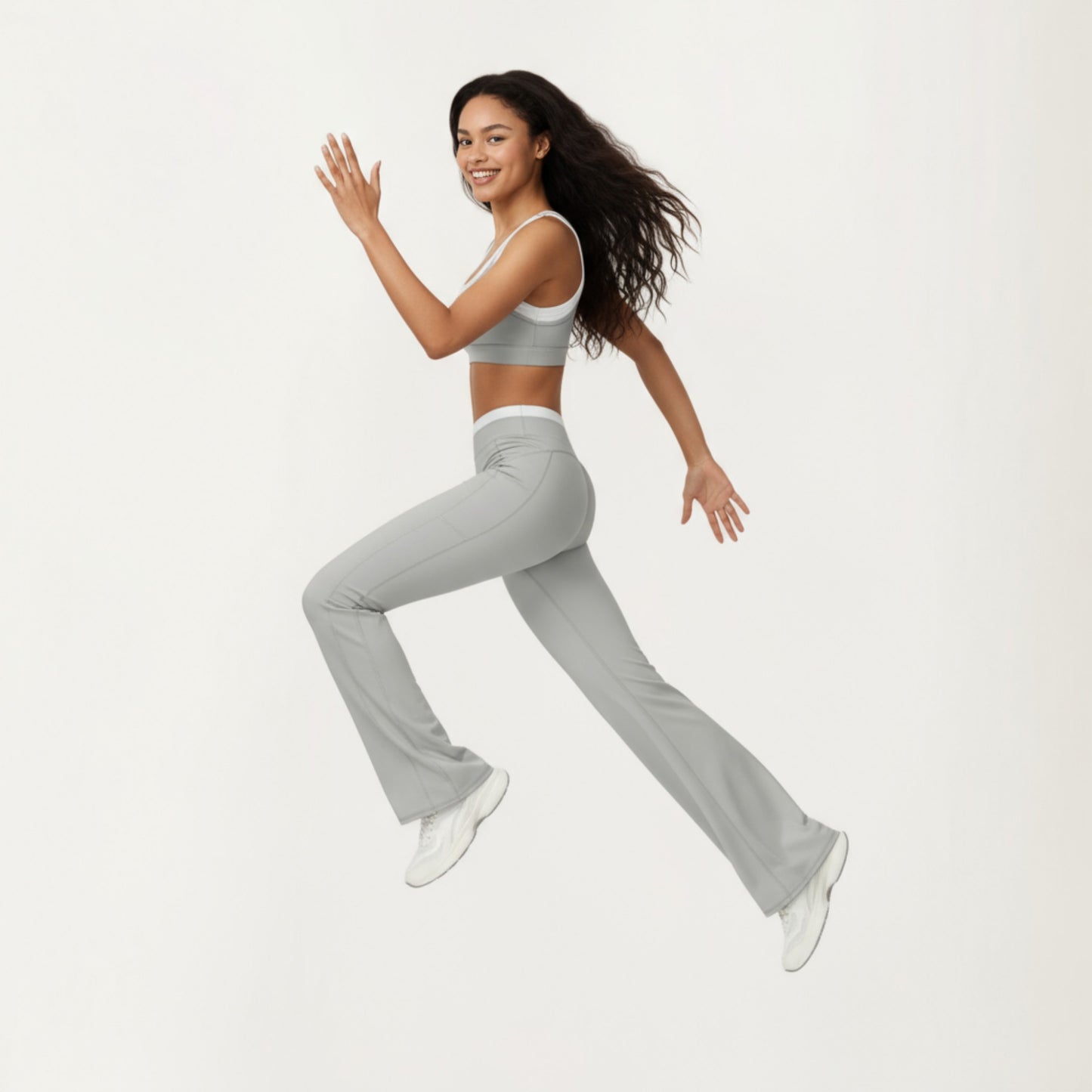 High Waist Flare Leg Active Pants with Wide Supportive Waistband and Smooth Streamlined Silhouette for Everyday Comfort