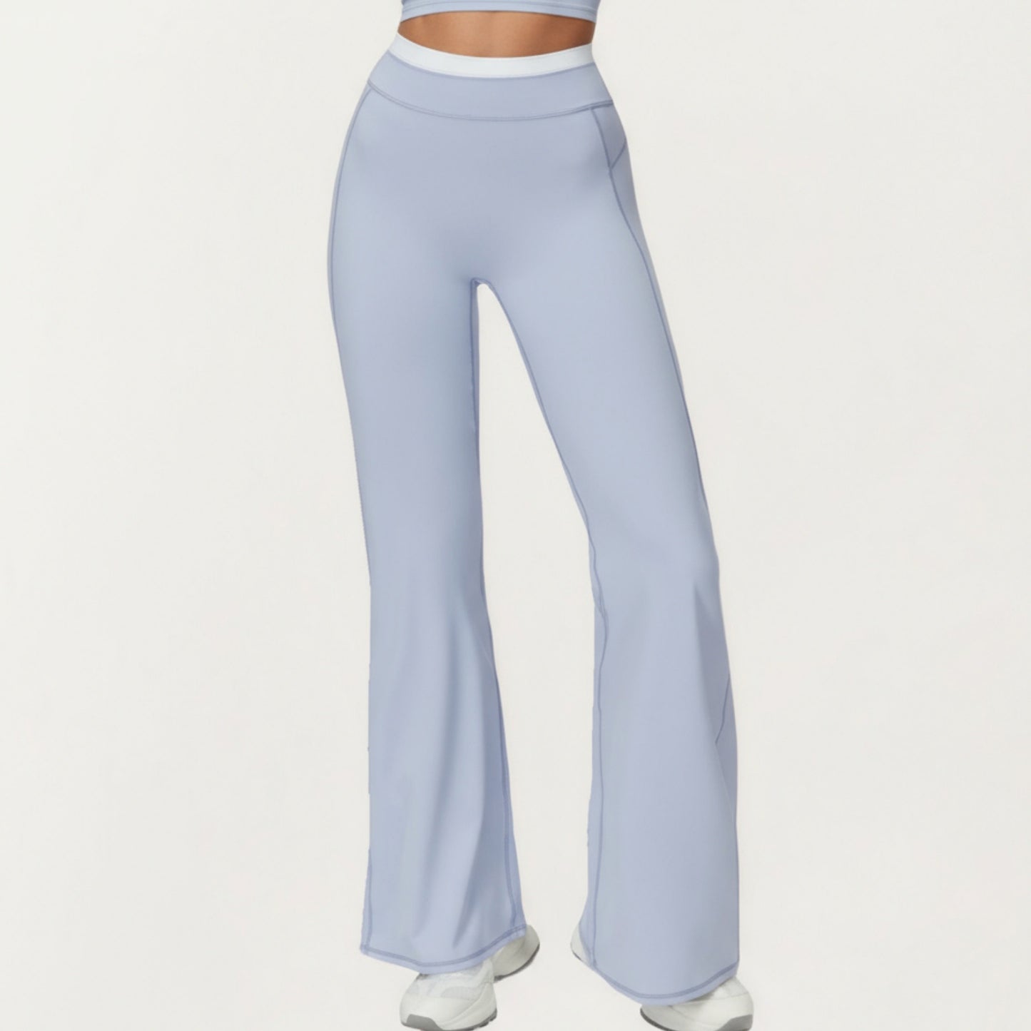High Waist Flare Leg Active Pants with Wide Supportive Waistband and Smooth Streamlined Silhouette for Everyday Comfort
