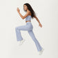 High Waist Flare Leg Active Pants with Wide Supportive Waistband and Smooth Streamlined Silhouette for Everyday Comfort