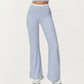 High Waist Flare Leg Active Pants with Wide Supportive Waistband and Smooth Streamlined Silhouette for Everyday Comfort