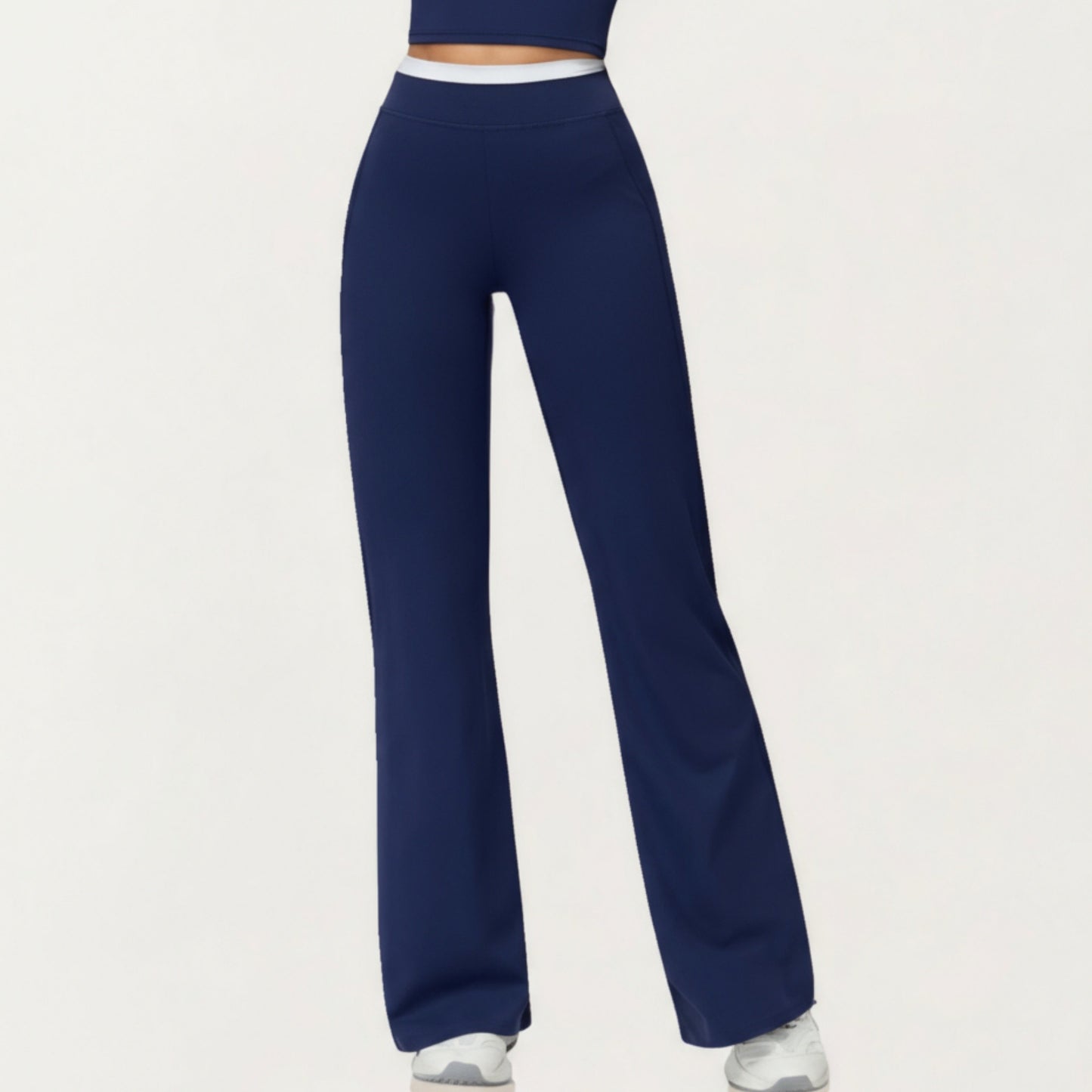 High Waist Flare Leg Active Pants with Wide Supportive Waistband and Smooth Streamlined Silhouette for Everyday Comfort