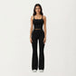 High Waist Flare Leg Athletic Pants with Smooth Stretch Fabric and Contoured Supportive Fit for Comfortable Daily Movement