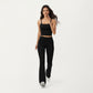High Waist Flare Leg Athletic Pants with Smooth Stretch Fabric and Contoured Supportive Fit for Comfortable Daily Movement