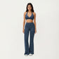 High Waist Flare Leg Athletic Pants with Smooth Stretch Fabric and Contoured Supportive Fit for Comfortable Daily Movement