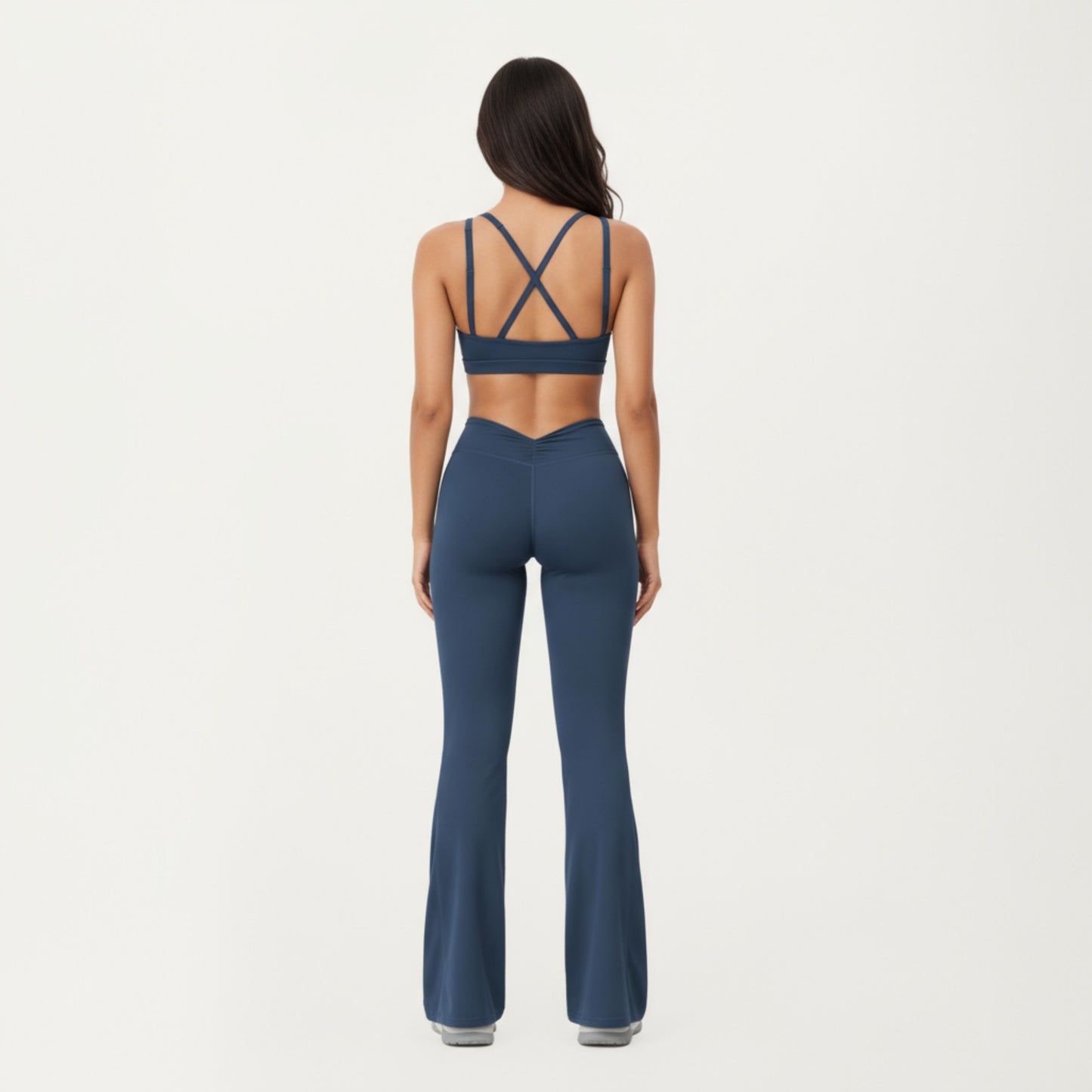 High Waist Flare Leg Athletic Pants with Smooth Stretch Fabric and Contoured Supportive Fit for Comfortable Daily Movement