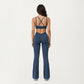 High Waist Flare Leg Athletic Pants with Smooth Stretch Fabric and Contoured Supportive Fit for Comfortable Daily Movement