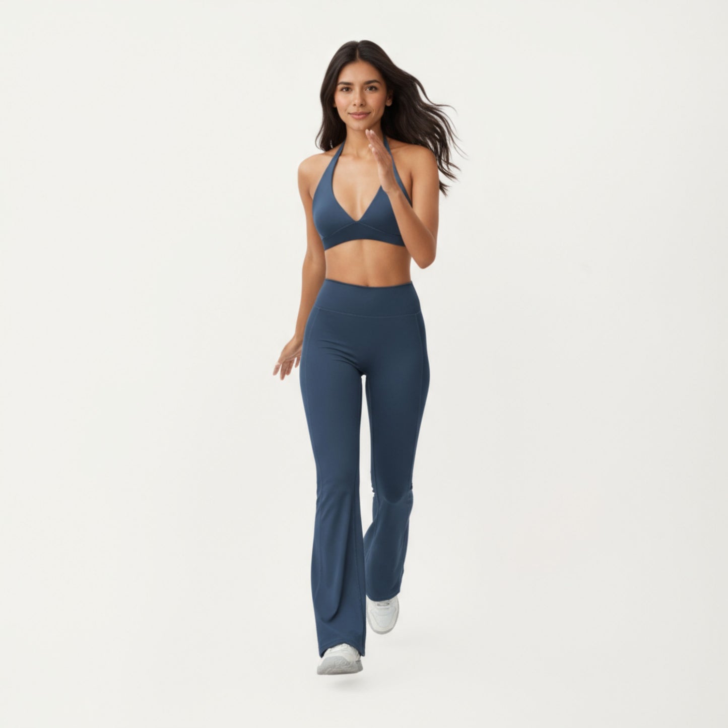 High Waist Flare Leg Athletic Pants with Smooth Stretch Fabric and Contoured Supportive Fit for Comfortable Daily Movement