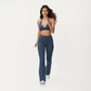 High Waist Flare Leg Athletic Pants with Smooth Stretch Fabric and Contoured Supportive Fit for Comfortable Daily Movement