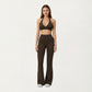 High Waist Flare Leg Athletic Pants with Smooth Stretch Fabric and Contoured Supportive Fit for Comfortable Daily Movement